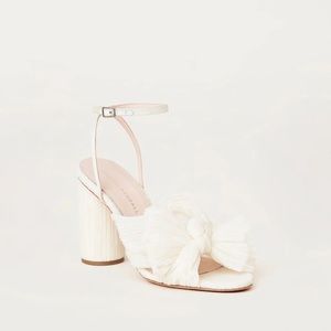 Loeffler Randal Camellia Pearl Pleated Bow Heel